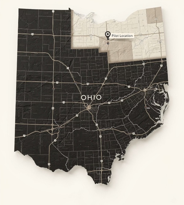Map showing Ohio and the local area